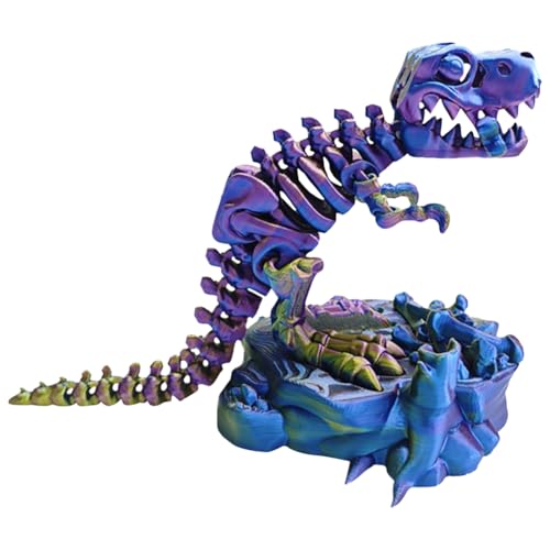 ASIEIT 3D-gedrucktes einteiliges Skelett Tyrannosaurus Rex, bewegliche Gelenke, lustiger Tyrannosaurus Rex Fossiler Drache, 3D-gedruckte Dinosaurierknochen, Tyrannosaurus Rex Desktop-Dekorat von ASIEIT