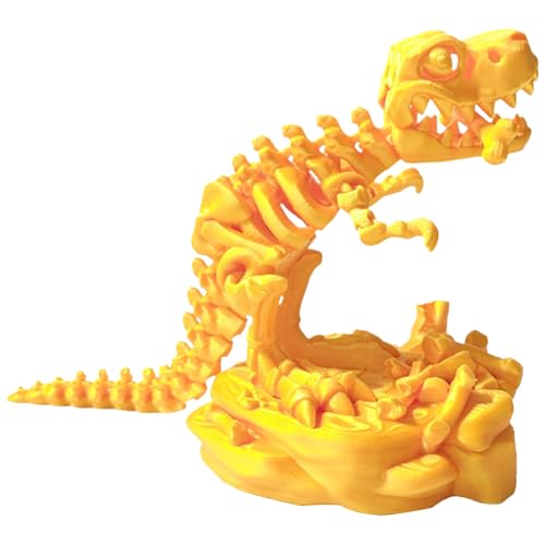 ASIEIT 3D-gedrucktes einteiliges Skelett Tyrannosaurus Rex, bewegliche Gelenke, stehend, großes Maul, Dinosaurier-Modell, Ornament, 3D-gedruckte Dinosaurierknochen, Tyrannosaurus Rex, kreati von ASIEIT