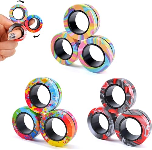 ASIOWELY Magnetische Ringe ADHS Spielzeug Fidget Toys Set,9 PCS Oster Erwachsene für Anti Stress Spinner Fingerring Ring für Kinder Teenager Geschenke für 8+ Jahr Alten Jungen ASIOWELY Magnetische Ringe ADHS Spielzeug Fidget Toys Set,9 PCS Oster Erwachsene für Anti Stress Spinner Fingerring Ring für Kinder Teenager Geschenke für 8+ Jahr Alten Jungen von ASIOWELY