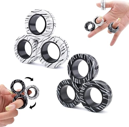 ASIOWELY Magnetische Ringe Fidget Toys Set,6 PCS Fidget Toys Erwachsene für Anti Stress adhs Spielzeug,Fidget Spinner Fingerring Ring für Kinder Teenager, 8+ Jahr Alten Jungen ASIOWELY Magnetische Ringe Fidget Toys Set,6 PCS Fidget Toys Erwachsene für Anti Stress adhs Spielzeug,Fidget Spinner Fingerring Ring für Kinder Teenager, 8+ Jahr Alten Jungen von ASIOWELY