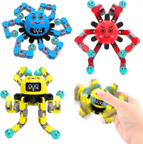 ASIOWELY Roboter Fidget Spinner Spielzeug für Kinder & Erwachsene,3 PCS Transformierbar Sensorische Spielzeug für ADHS Angst Autismus,Geburtstag Geschenk für Teenager Junge & Mädchen Party Gunst von ASIOWELY