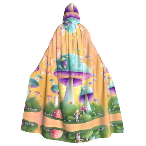 ASKhgg Kapuzenumhang für Unisex, Fantasie-Pilz-Druck, Halloween, Zauberer-Robe, für Party, Karneval, Weihnachten, Themenveranstaltungen von ASKhgg