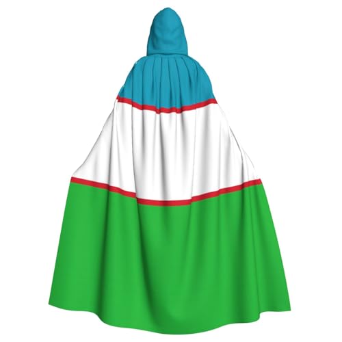 ASKhgg Kapuzenumhang für Unisex, Flagge der Republik Usbekistan, Halloween-Zauberer-Robe, für Party, Karneval, Weihnachten, Themenveranstaltungen von ASKhgg