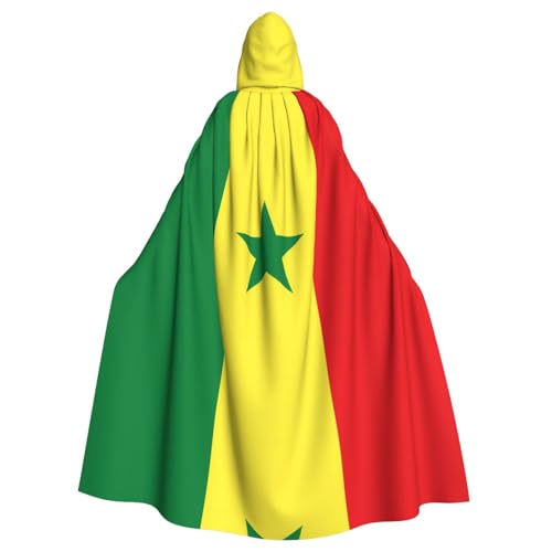 ASKhgg Kapuzenumhang für Unisex, Flagge des Senegals, Halloween-Zauberer-Robe, für Party, Karneval, Weihnachten, Themenveranstaltungen von ASKhgg