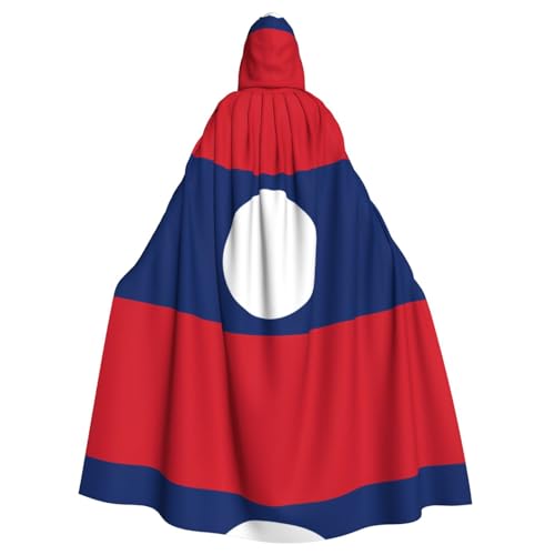 ASKhgg Kapuzenumhang für Unisex, Flagge von Laos, Halloween-Zauberer-Robe, für Party, Karneval, Weihnachten, Themenveranstaltungen von ASKhgg