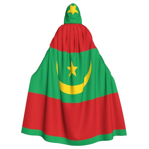 ASKhgg Kapuzenumhang für Unisex, Flagge von Mauretanien, Halloween-Zauberer-Robe, für Party, Karneval, Weihnachten, Themenveranstaltungen von ASKhgg