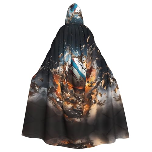 ASKhgg Kapuzenumhang für Unisex, Rugby auf Feuer, Halloween, Zauberer-Robe, für Party, Karneval, Weihnachten, Themenveranstaltungen von ASKhgg