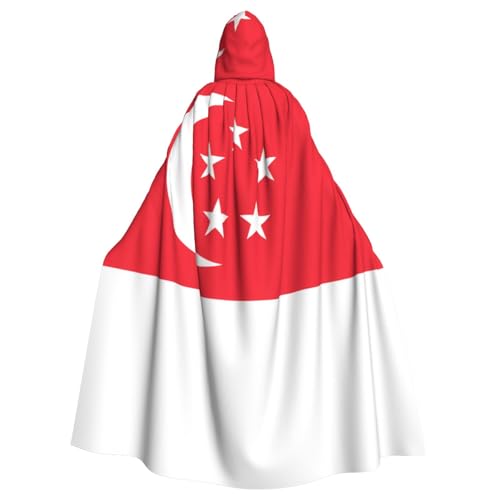 ASKhgg Kapuzenumhang für Unisex, Singapur-Flagge, Halloween, Zauberer-Robe, für Party, Karneval, Weihnachten, Themenveranstaltungen von ASKhgg