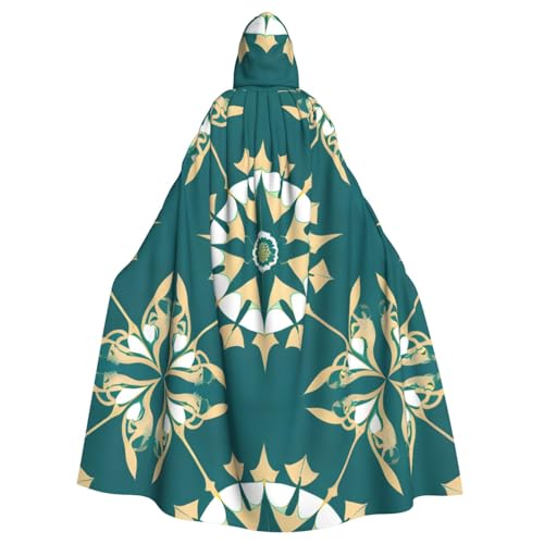 ASKhgg Kapuzenumhang für Unisex, exotischer Stil, Blumendruck, Halloween, Zauberer, Robe, für Party, Karneval, Weihnachten, Themenveranstaltungen von ASKhgg