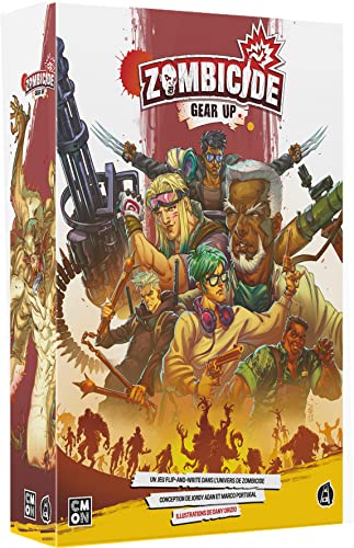 ASMODEE Cmon Zombicide Gear Up – Gesellschaftsspiele – Kartenspiele – kooperatives Spiel – Flip-and-Write – Spiel für Erwachsene und Kinder ab 14 Jahren – 1 bis 6 Spieler – französische Version von ASMODEE