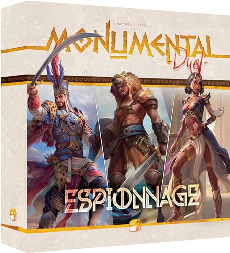 ASMODEE Funforge Monumental Duel: Spionage – Gesellschaftsspiele – Kartenspiel – Spiel für Kinder und Erwachsene – Spiel für 2 Spieler – Zivilisationsspiel – ab 10 Jahren – französische Version von ASMODEE