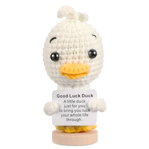 ASMPCUE Häkel-Positive Ente mit Basis, Emotionale Unterstützung, Häkeltierpuppe mit Affirmationskarte, inspirierende Heilung, gestrickte Puppen, Plüsch, Aufheitern für Geburtstag, Büro ASMPCUE Häkel-Positive Ente mit Basis, Emotionale Unterstützung, Häkeltierpuppe mit Affirmationskarte, inspirierende Heilung, gestrickte Puppen, Plüsch, Aufheitern für Geburtstag, Büro von ASMPCUE