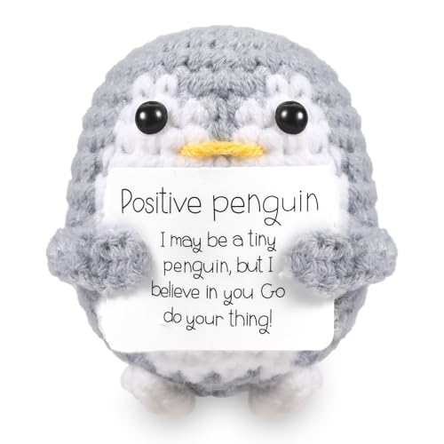 ASMPCUE Positive Pinguin Geschenke mit Positivkarte, Creative Knitting Wool Doll Positive Frog Stressabbau Fluffy Stuffies Lucky Charm Courage Gift, Get Well Gift, Cheer Up School Gift ASMPCUE Positive Pinguin Geschenke mit Positivkarte, Creative Knitting Wool Doll Positive Frog Stressabbau Fluffy Stuffies Lucky Charm Courage Gift, Get Well Gift, Cheer Up School Gift von ASMPCUE