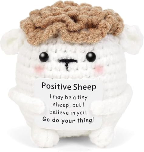 ASMPCUE Positive Schafe Geschenke mit Positivkarte, Creative Knitting Wool Doll Positive Frog Stressabbau Fluffy Stuffies Lucky Charm Courage Gift, Get Well Gift, Cheer Up School Gift ASMPCUE Positive Schafe Geschenke mit Positivkarte, Creative Knitting Wool Doll Positive Frog Stressabbau Fluffy Stuffies Lucky Charm Courage Gift, Get Well Gift, Cheer Up School Gift von ASMPCUE