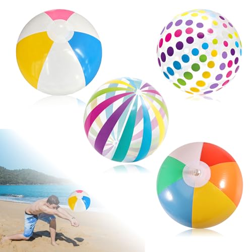 ASOFTY 4 Stück Wasserball, 40cm Wasserball Aufblasbar, Bunt Strandball, Schwimmbad Strand Party Ball, Lustiger Beach Ball für Kinder und Erwachsene ASOFTY 4 Stück Wasserball, 40cm Wasserball Aufblasbar, Bunt Strandball, Schwimmbad Strand Party Ball, Lustiger Beach Ball für Kinder und Erwachsene von ASOFTY