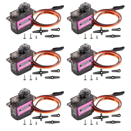 ASOFTY 6 Stück Micro Digital Servo Motor, Servomotor Metall Zahnräder, Wendewinkel 180° Grad MiKro Servos Motoren mit Metallgetriebe, Mini Servomotor für Kleiner Roboter, Roboterarm, RC Copter Drohne ASOFTY 6 Stück Micro Digital Servo Motor, Servomotor Metall Zahnräder, Wendewinkel 180° Grad MiKro Servos Motoren mit Metallgetriebe, Mini Servomotor für Kleiner Roboter, Roboterarm, RC Copter Drohne von ASOFTY