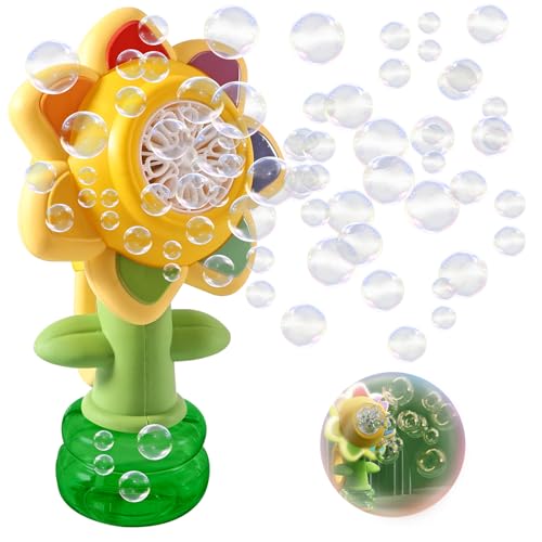 ASOFTY Seifenblasenmaschine, Sonnenblumen Seifenblasenmaschine, Glühende Seifenblasenpistole, Bubble Machine Glühende für Party, Hochzeit, Geburtstag von ASOFTY