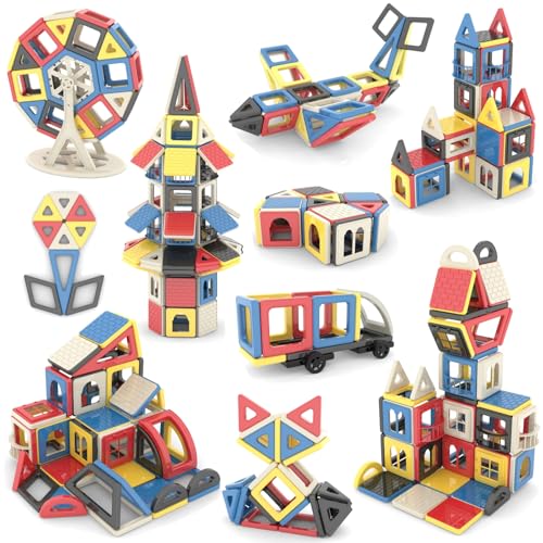 ASOK Mini Size 169PCS magnetisches Baustein-Set, pädagogisches STEM Konstruktionsspielzeug für Kinder ab 3 Jahren für Jungen und Mädchen im Alter von 3 4 5 6 7 8 Jahren. von ASOK