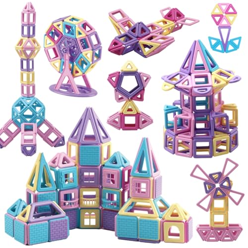 ASOK Mini Size 169PCS magnetisches Baustein-Set bunt inspiriert Kreativität Konstruktionsspielzeug für Kinder ab 3 Jahren, für Jungen und Mädchen im Alter von 3 4 5 6 7 8 Jahren von ASOK