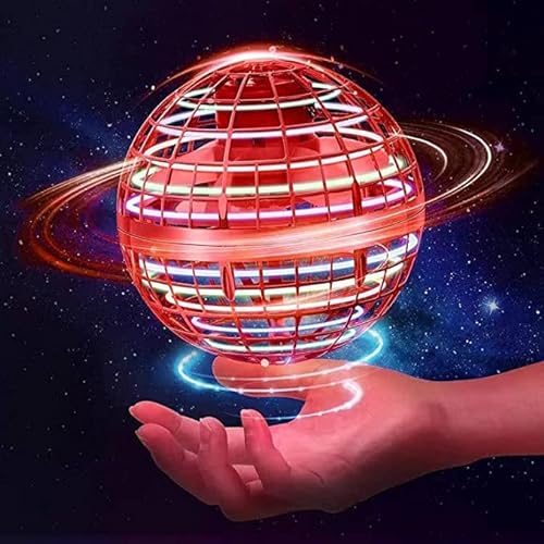 Flying Ball, Hover Ball Magic Controller Fly Orb, Mini Soaring Flying Orb Ball With 360° Rotating RGB Lights Outdoor Indoor UFO Toys,Red von ASORT