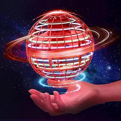 Flying Ball, Hover Ball Magic Controller Fly Orb, Mini Soaring Flying Orb Ball With 360° Rotating RGB Lights Outdoor Indoor UFO Toys,Red von ASORT