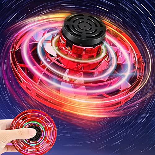 Flying Spinner Toys, Hand Controlled Mini Drone, RGB Light Fidget Boomerang Spinner, 360 Rotating Fly UFO Spin Drone, Flying Space Toys Gift For Kids Adults Outdoor Indoor (Rot) von ASORT