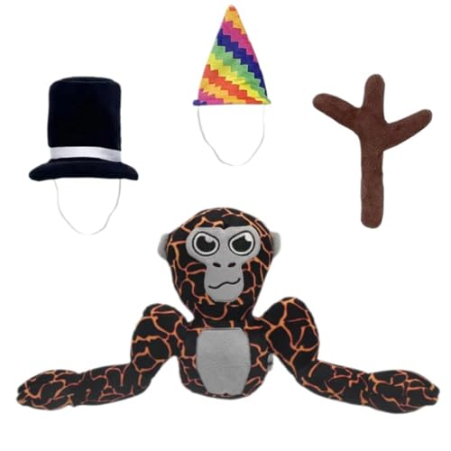 ASQzhuLIWing 4-teiliges Schimpansen-Plüschpuppen-Set mit Zwei Hüten und einem Zepter – ideal für Kinder und Erwachsene, Ostern, Weihnachten und Geburtstage ASQzhuLIWing 4-teiliges Schimpansen-Plüschpuppen-Set mit Zwei Hüten und einem Zepter – ideal für Kinder und Erwachsene, Ostern, Weihnachten und Geburtstage von ASQzhuLIWing