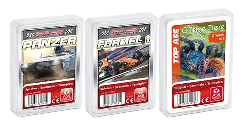 AssAltenburger 3-er Set Quartettspiele - Quartett Kraft und Ausdauer bestehend aus 1. Panzer - 2. Formel 1-3. Giftige Tiere von AssAltenburger