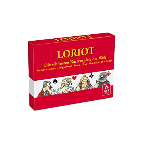 ASS 22571007 Loriot Rommé, Canasta-Bridge, Kartenspiel, ab 10 Jahren, 2 x 55 Karten, Rot ASS 22571007 Loriot Rommé, Canasta-Bridge, Kartenspiel, ab 10 Jahren, 2 x 55 Karten, Rot von ASS