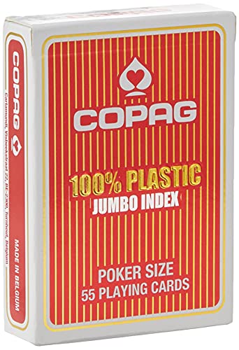 ASS Altenburger 22540037 - Plastic Poker groß, 63 x 88 mm rot von Copag