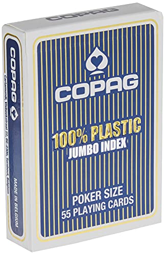 Copag 22540045 - Plastic Poker Jumbo Index mit 2 Eckzeichen, blau von Copag