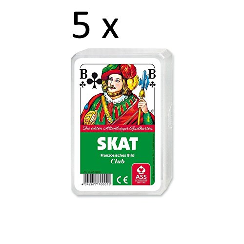 Ass Altenburger Spielkarten Skat Französisches Bild, Blatt im Plastiketui, 5er Pack von ASS Altenburger Spielkarten