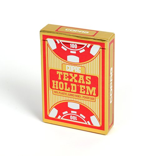 Copag 22540056 - Plastik Poker, rot, Texas Hold'Em, Spielkarten von Copag