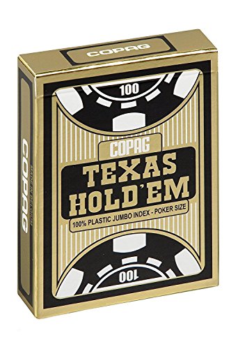 Copag 22540055 - Plastik Poker, schwarz, Texas Hold'Em, Spielkarten von Copag