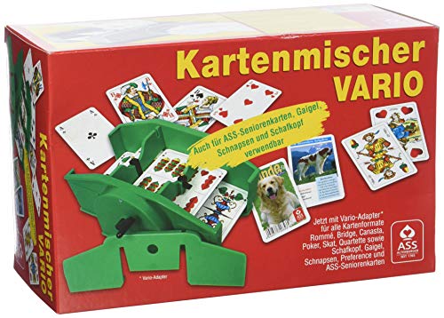 ASS Altenburger 22574033 - Kartenmischer Vario mit Handkurbel, für unterschiedliche Kartenformate geeignet, im Faltkarton, Grün, Breite: 24,30 cm Höhe: 15,70 cm Länge: 10,60 cm von ASS Altenburger