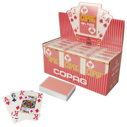 ASS Altenburger Spielkarten 40043 - Poker & Bridge, rot, Plastik, 1Set à 55 Karten von Copag