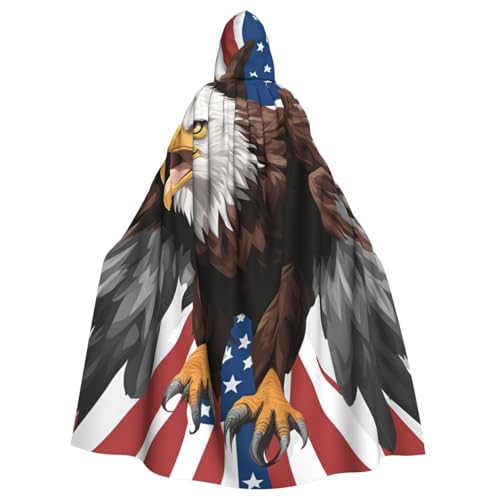 ASSORT Adler mit USA-Flagge, Uni-Umhang mit Kapuze, Hexenmantel für Halloween, Cosplay und Vampirparty ASSORT Adler mit USA-Flagge, Uni-Umhang mit Kapuze, Hexenmantel für Halloween, Cosplay und Vampirparty von ASSORT