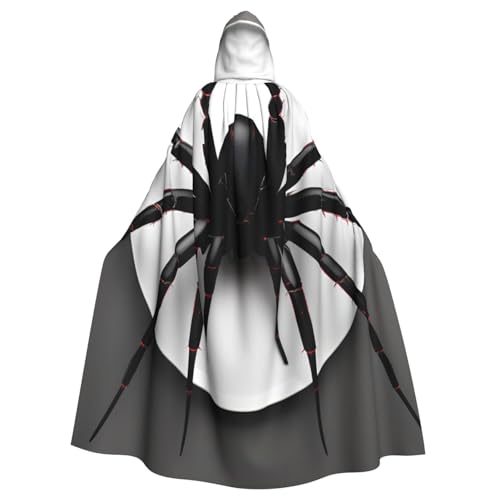 ASSORT Black Spider Uni Erwachsene Umhang Kapuzenumhang Hexe Robe für Halloween, Cosplay und Vampirparty von ASSORT