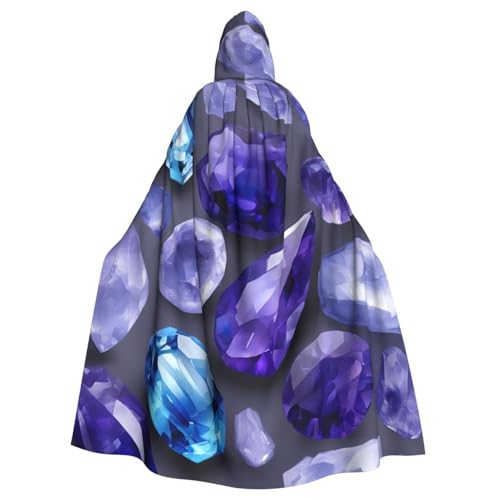 ASSORT Blauer Amethyst, Uni-Erwachsenen-Umhang, Kapuzenumhang, Hexenmantel für Halloween, Cosplay und Vampirparty von ASSORT