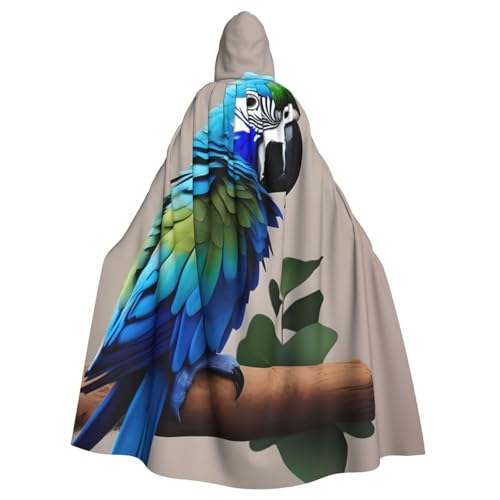 ASSORT Blauer Papageien-Umhang, Uni, Erwachsene, Umhang mit Kapuze, Hexenmantel für Halloween, Cosplay und Vampir-Party ASSORT Blauer Papageien-Umhang, Uni, Erwachsene, Umhang mit Kapuze, Hexenmantel für Halloween, Cosplay und Vampir-Party von ASSORT