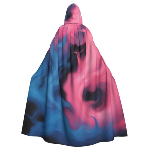 ASSORT Blauer und pinker Feuer-Umhang mit Kapuze, Hexenmantel für Halloween, Cosplay und Vampirparty von ASSORT