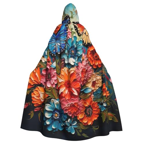 ASSORT Blumen und Schmetterling, Uni, Erwachsene, Umhang mit Kapuze, Hexenmantel für Halloween, Cosplay und Vampirparty ASSORT Blumen und Schmetterling, Uni, Erwachsene, Umhang mit Kapuze, Hexenmantel für Halloween, Cosplay und Vampirparty von ASSORT