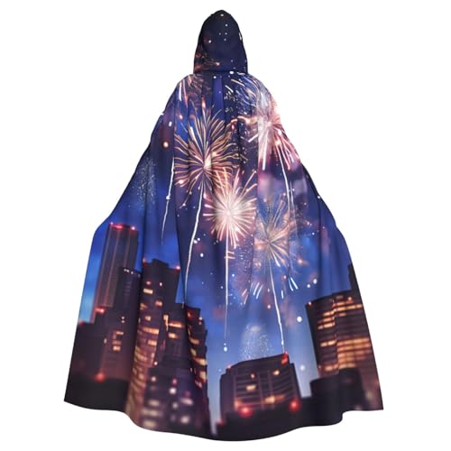 ASSORT Fireworks Uni-Erwachsenen-Umhang mit Kapuze, Hexenmantel für Halloween, Cosplay und Vampirparty von ASSORT