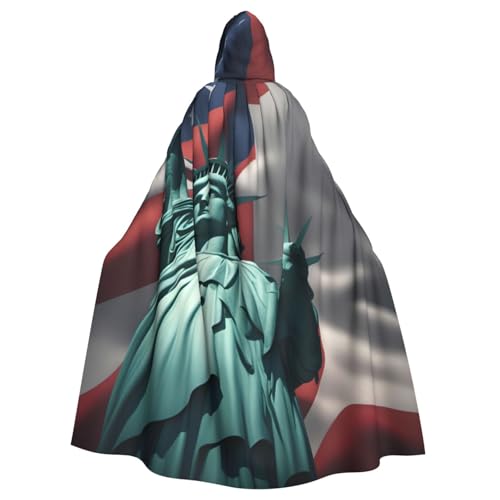 ASSORT Freiheitsstatue Flagge, Uni, Erwachsenen-Umhang, Kapuzenumhang, Hexenmantel für Halloween, Cosplay und Vampir-Party von ASSORT