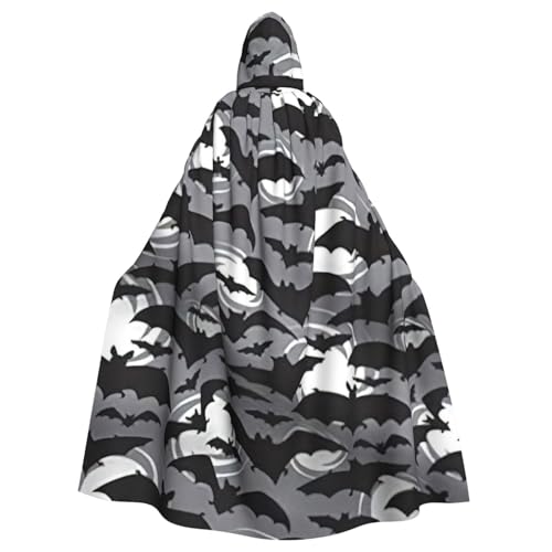 ASSORT Halloween Fledermäuse Grau Uni Erwachsene Umhang Kapuzenumhang Hexe Robe für Halloween, Cosplay und Vampirparty von ASSORT