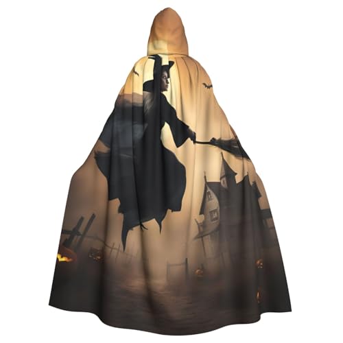 ASSORT Halloween Hexe fliegend Uni Erwachsene Umhang Kapuzenumhang Hexe Robe für Halloween, Cosplay und Vampirparty von ASSORT