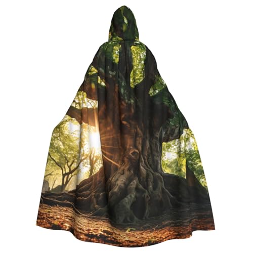 ASSORT Landscape Trees Uni Erwachsene Umhang Kapuzenumhang Hexenmantel für Halloween, Cosplay und Vampirparty von ASSORT