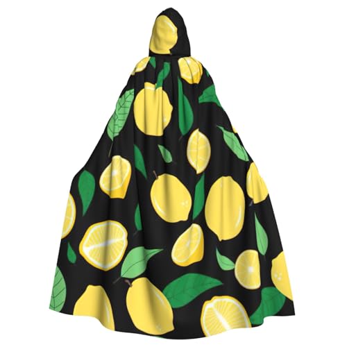 ASSORT Lemon Fruit Uni-Erwachsenen-Umhang mit Kapuze, Hexenmantel für Halloween, Cosplay und Vampirparty von ASSORT
