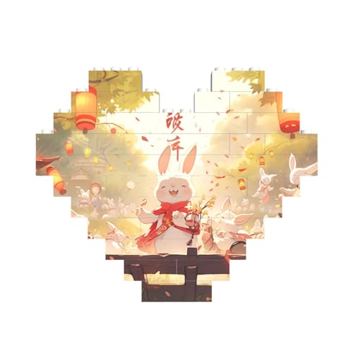 ASSORT Lustiges Osterhasen-6-Druck-Baustein-Puzzle, herzförmig, personalisierbar, Valentinstagsgeschenke ASSORT Lustiges Osterhasen-6-Druck-Baustein-Puzzle, herzförmig, personalisierbar, Valentinstagsgeschenke von ASSORT