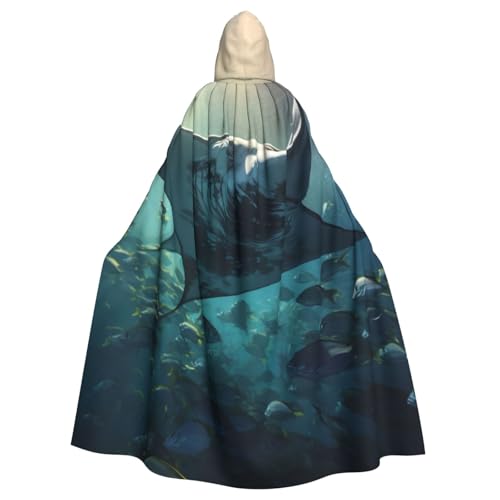 ASSORT Manta Ray And Fish Uni Erwachsene Umhang Kapuzenumhang Hexe Robe für Halloween, Cosplay und Vampirparty ASSORT Manta Ray And Fish Uni Erwachsene Umhang Kapuzenumhang Hexe Robe für Halloween, Cosplay und Vampirparty von ASSORT